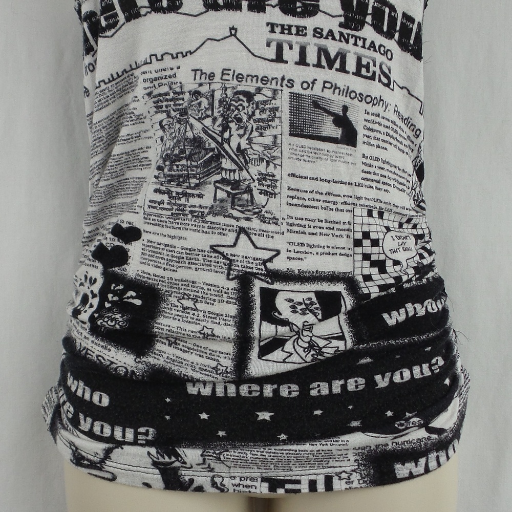 Body Central Black and White Graphic Tank Top - Picture 4 of 8